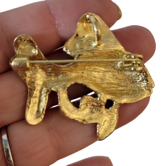 Enameled Fantail Goldfish Brooch - Picture 3 of 5